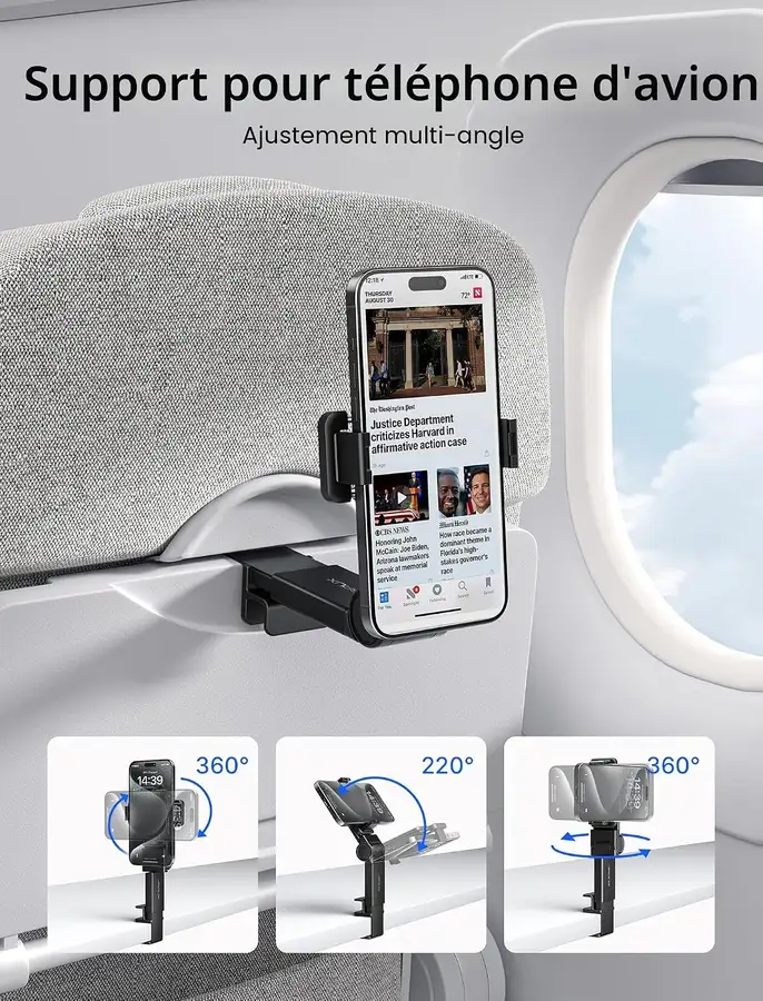 JSAUX 2 Pack Porte-Téléphone pour Voyage en Avion : vue complémentaire 1