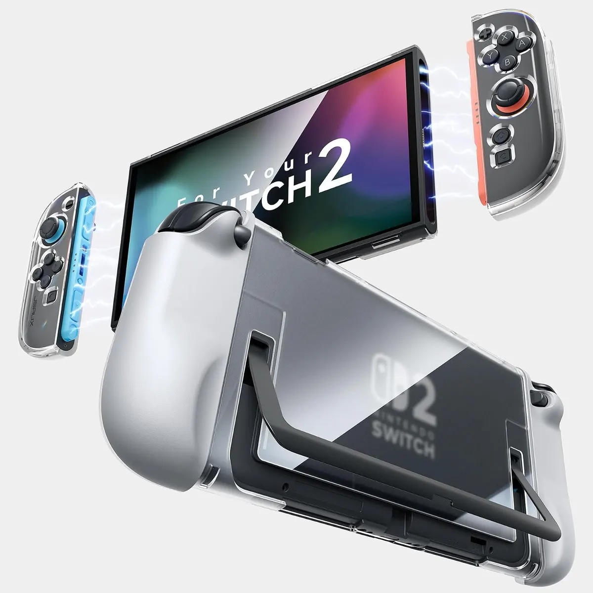 JSAUX Coque Dockable pour Nintendo Switch 2 (2025), Housse de Protection PC+TPU avec Poignée, Compatible…