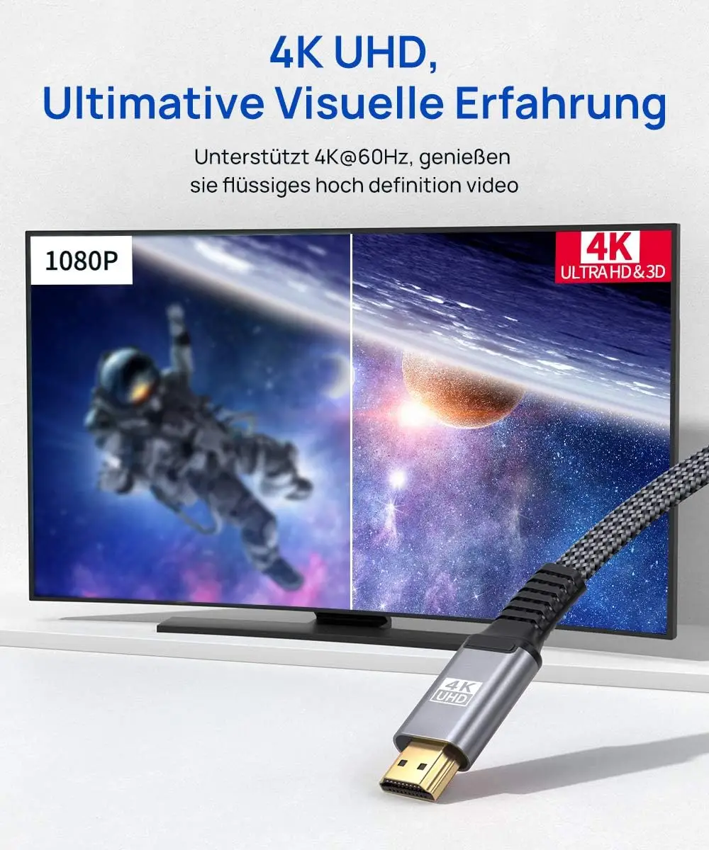 JSAUX Câble HDMI 4K 4m [4K@60Hz : vue complémentaire 2