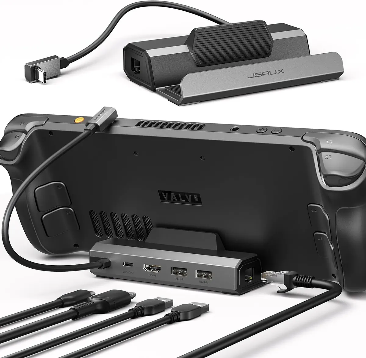 JSAUX 5 en 1 Docking Station Compatible avec Steam Deck/OLED/ROG Ally X/Legion go/MSI Claw, Dock Steam…