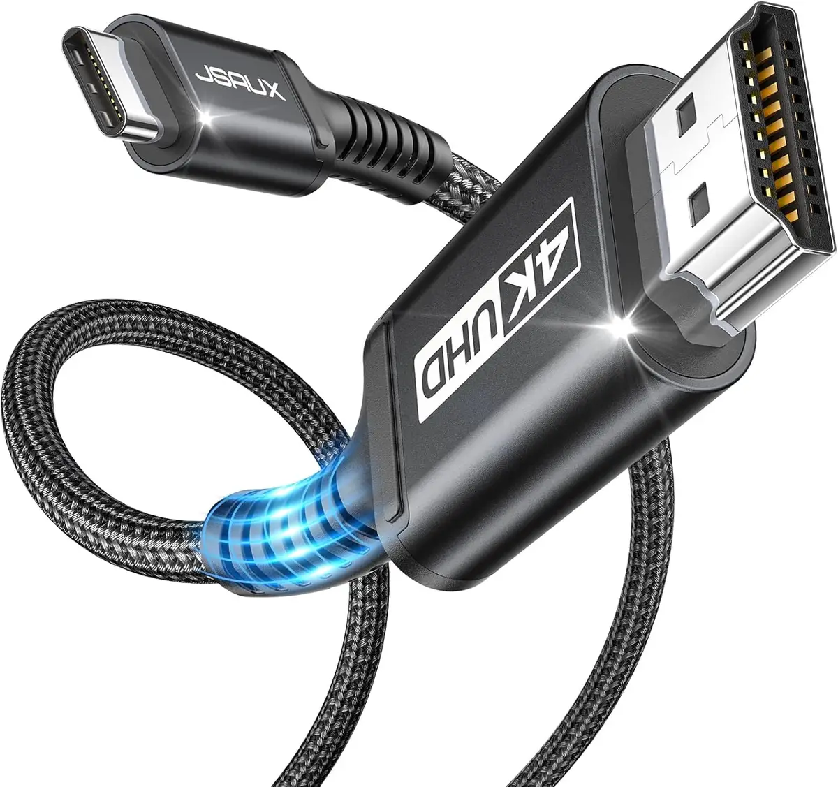 JSAUX Câble USB C vers HDMI 4K 2M, Cable USB Type C HDMI 4K UHD (pour Thunderbolt 3) pour MacBook Pro…