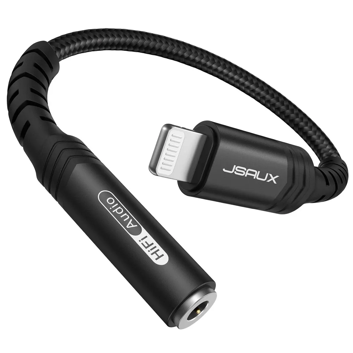 JSAUX Lightning vers 3,5 mm Casque Adaptateur MFI Certification Aux Adaptateur Lightning vers Jack Audio…