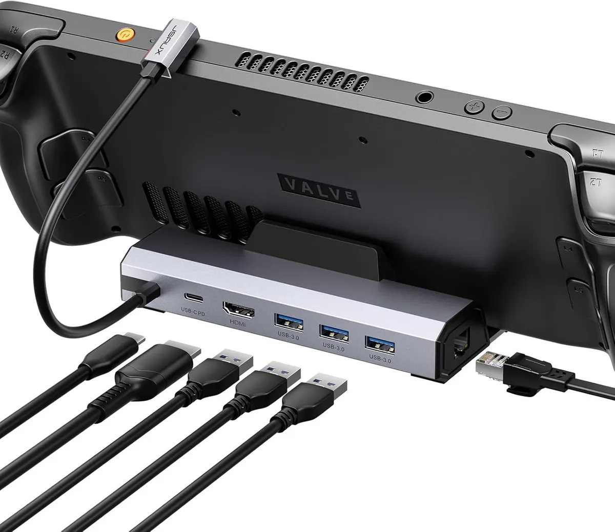 JSAUX 6 en 1 Docking Station Compatible avec Steam Deck/OLED/ROG Ally X/Legion Go S, Dock Steam Deck,…