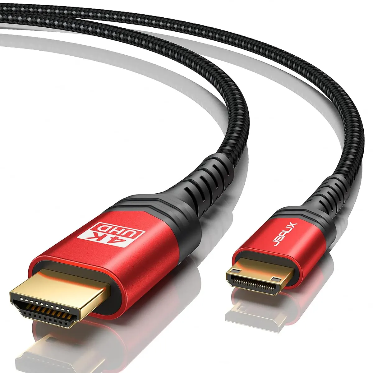 JSAUX Câble Mini HDMI vers HDMI 3 M,Mini HDMI Haute Vitesse 18Gbps HDMI 2.0