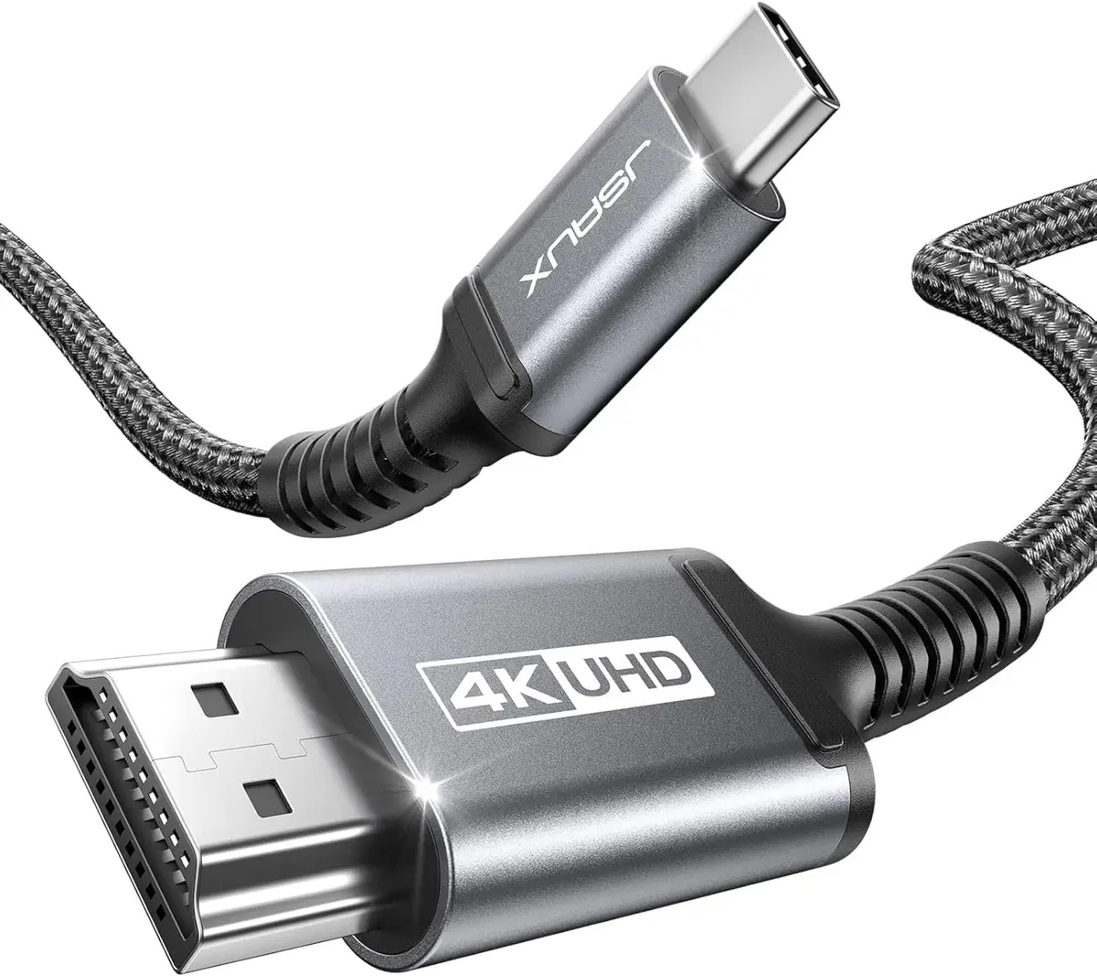 JSAUX Câble USB C vers HDMI 4K 60Hz 3M compatible avec 4K 30Hz pour Thunderbolt 3 iPhone 17 16 Pro 15…