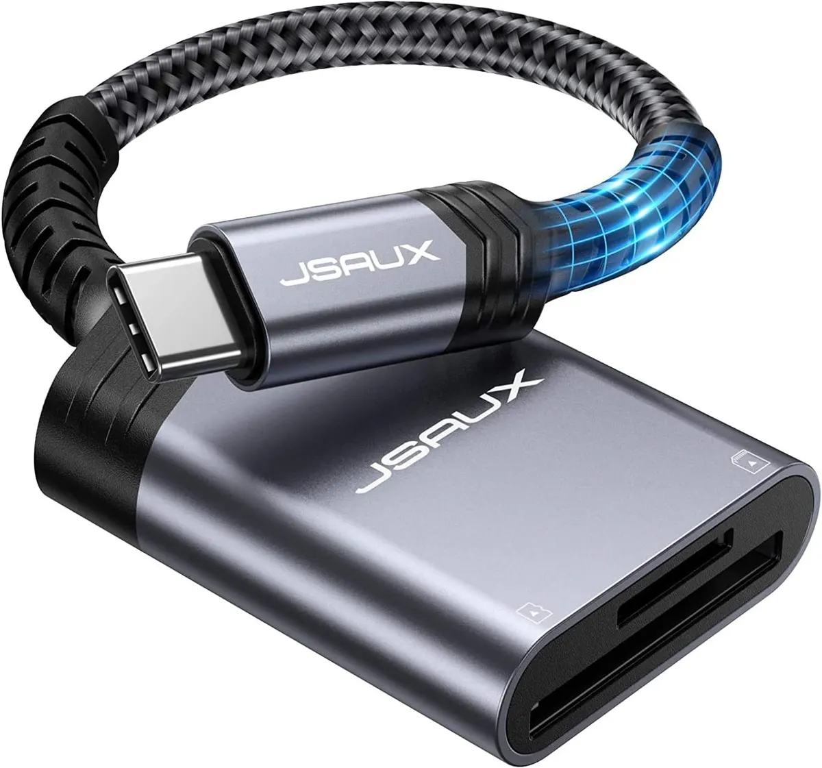 JSAUX USB C Lecteur de Carte SD Micro SD OTG Adaptateur USB C Carte Mémoire SD TF en Aluminium Compatible…