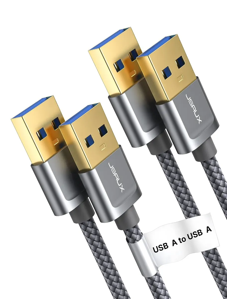 JSAUX Câble USB 3.0 [1M+2M] USB A mâle vers A mâle Data Câble Câble connecteur plaqué pour HDD, DVD,…