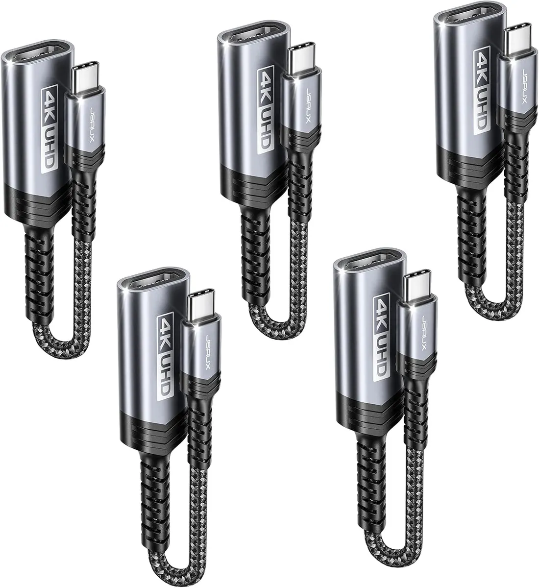 JSAUX Lot de 5 adaptateurs USB C vers HDMI 4K USB Type C vers HDMI Femelle [pour Thunderbolt 3] pour…
