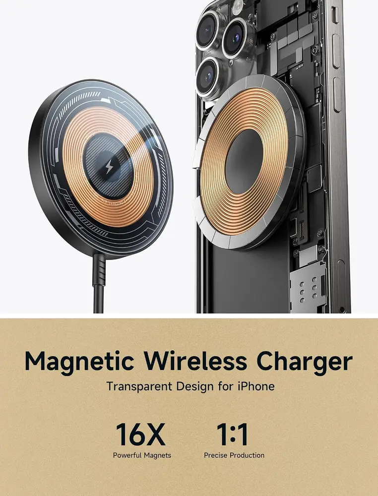 JSAUX Mag-Safe Chargeur magnétique sans Fil 15 W Compatible avec Chargeur MagSafe iPh : vue complémentaire 1