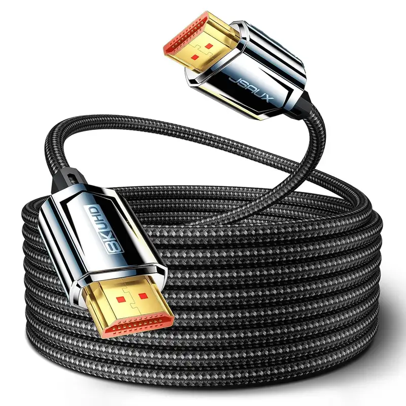 JSAUX Câble HDMI 8K 4M, câble HDMI 2.1 Ultra High Speed 48Gbps, (10K@60Hz 8K@120Hz 4K@240Hz) câble HDMI,…