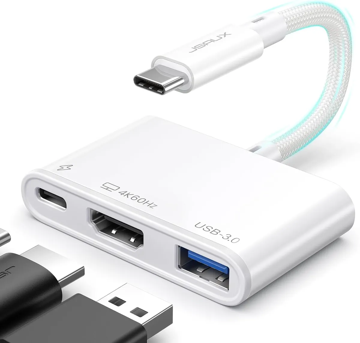 JSAUX Adaptateur USB C vers HDMI, hub AV multiport numérique avec 4 K @ 60 Hz, USB A 3.0, 100 W PD,…