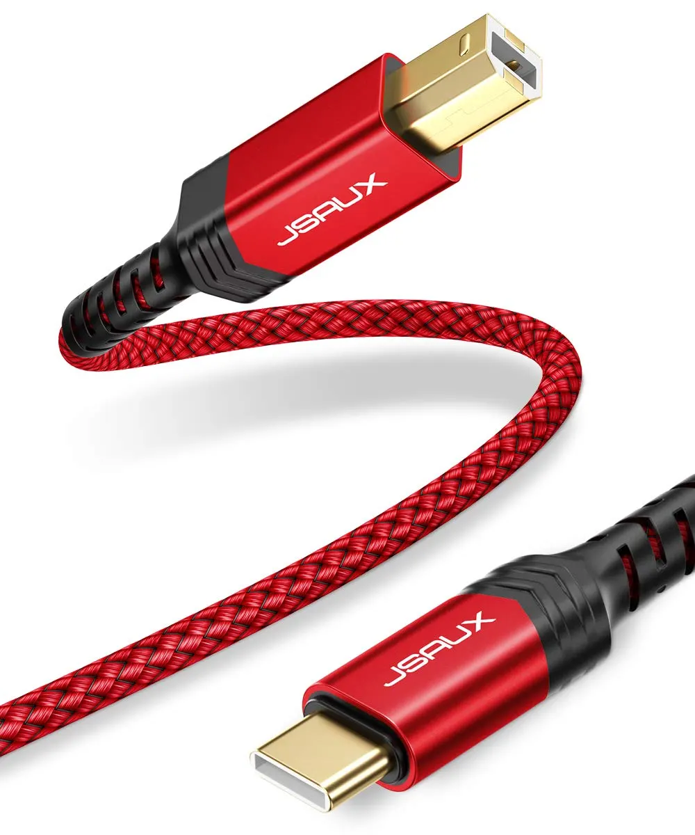 JSAUX Câble USB B vers USB C pour imprimante compatible avec MacBook Pro, HP, Epson, Canon, Brother,…