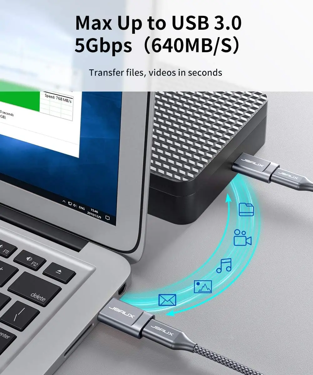 JSAUX Adaptateur USB C vers USB 3.0/3.1 : vue complémentaire 2