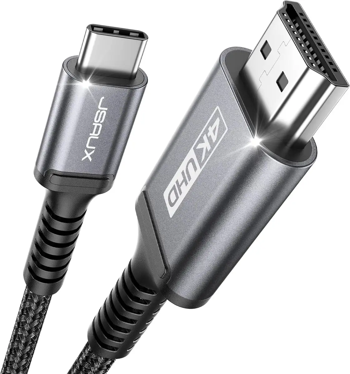 JSAUX Câble USB C vers HDMI 4K 60Hz 1M Compatible avec 4K 30Hz pour Thunderbolt 3 iPhone 17 16 Pro 15…