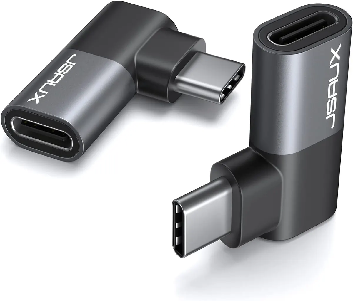 JSAUX Adaptateur USB C à 90 Degrés vers USB C 2-Pack, Transfert de Données 40Gbps PD 100W USB Type C 3.1…