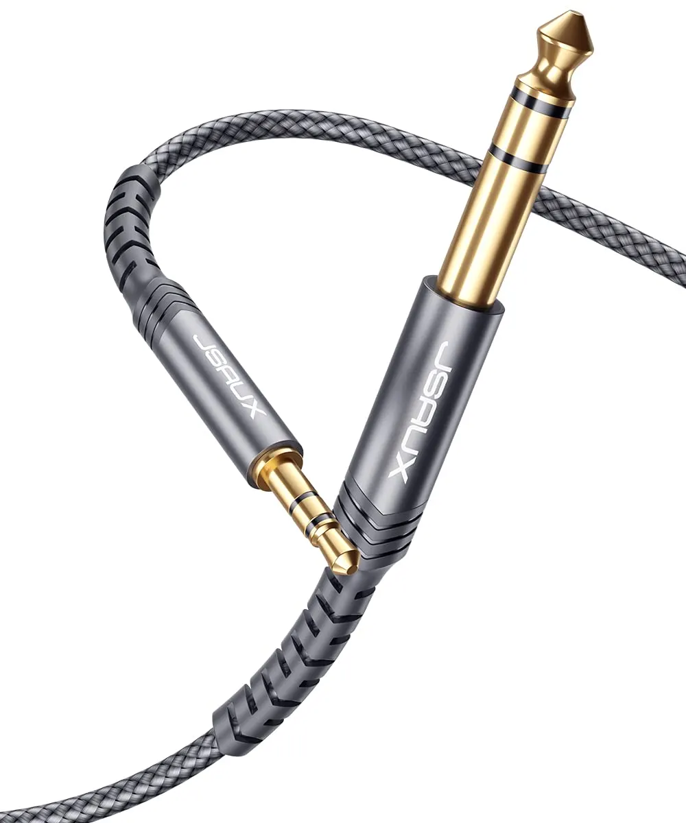 JSAUX Câble audio stéréo JSAUX 6,35 mm mâle vers mâle TRS 3,5 mm