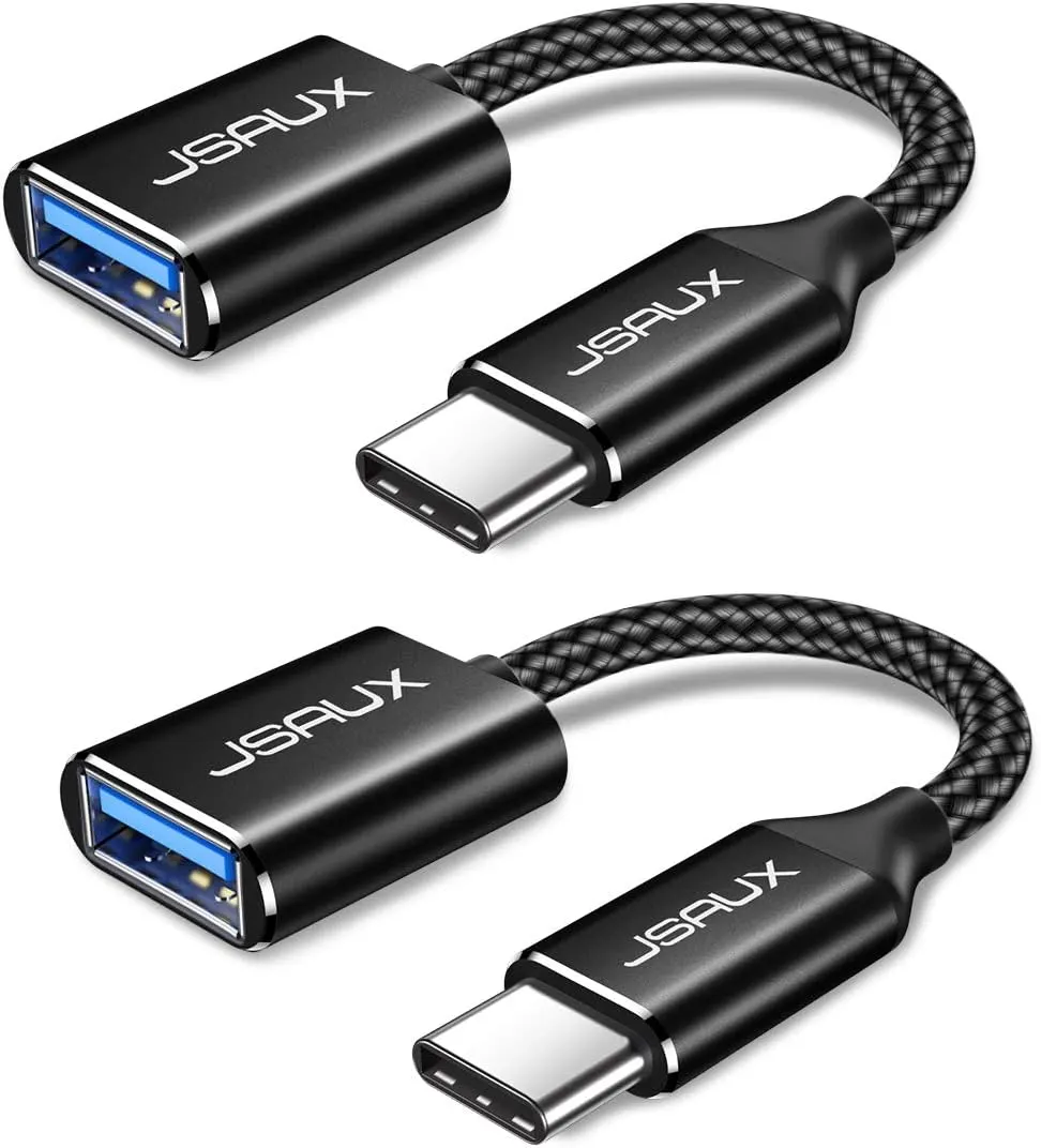 JSAUX Adaptateur USB C vers USB 3.0 [Lot de 2] Câble OTG USB Type C Mâle vers USB A Femelle Compatible avec…