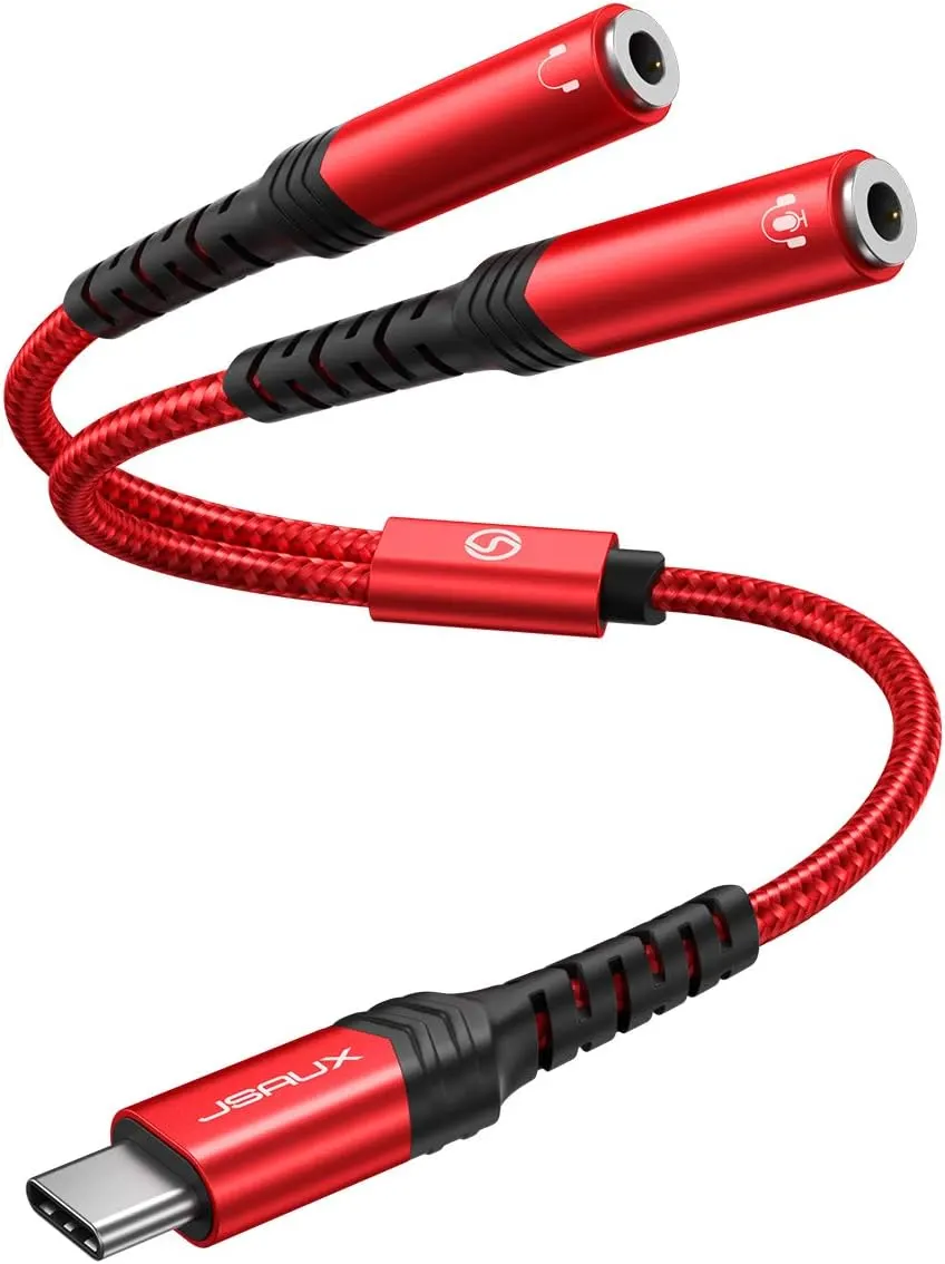 JSAUX Adaptateur USB C vers Jack 3,5 mm, Splitter USB C vers Double Jack Écouteur Câble Prise Casque Audio…