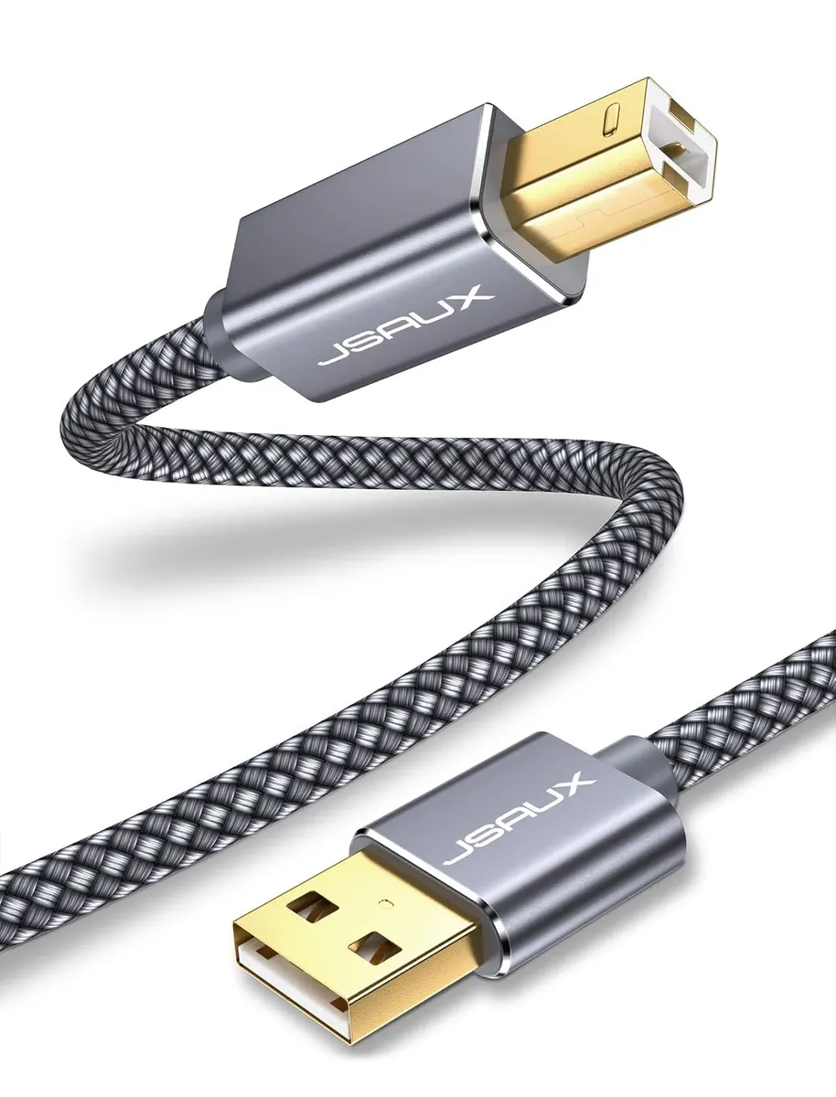 JSAUX Câble d'imprimante 4.5M, câble USB de type A mâle vers B mâle, câble de scanner haute vitesse…
