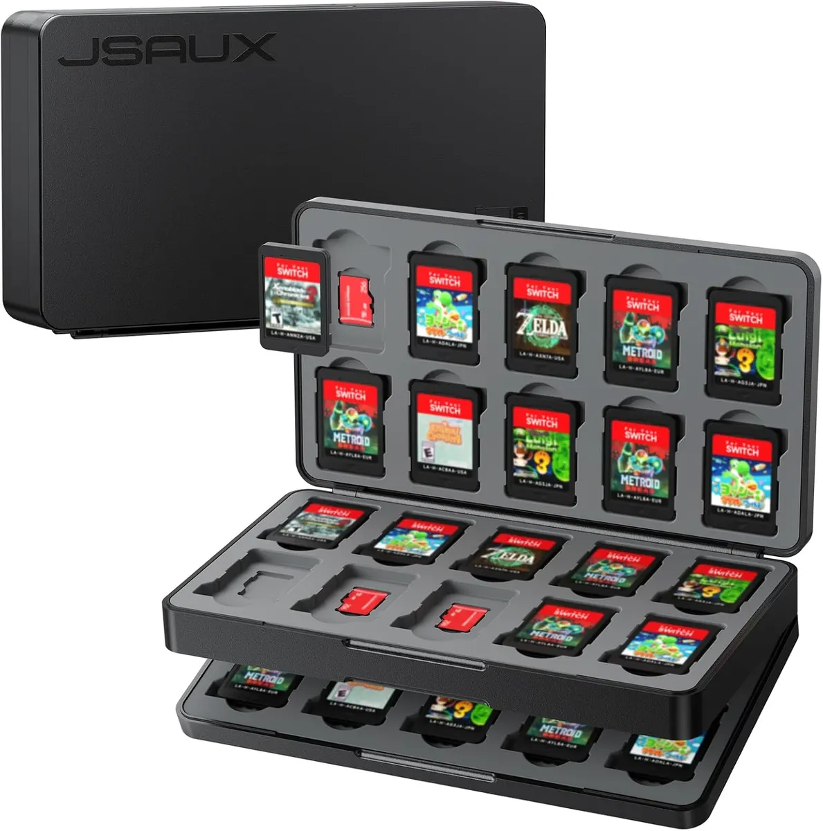 JSAUX Boîte de Cartes de Jeu pour Nintendo Switch 2 (2025) Switch OLED et Lite, Étui Rigide 40 Emplacements…